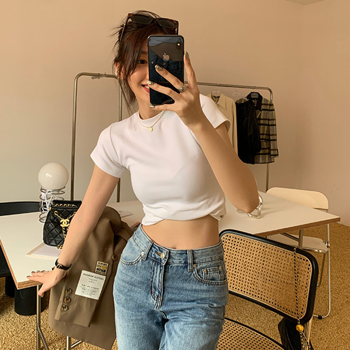 打底修身短袖t恤女