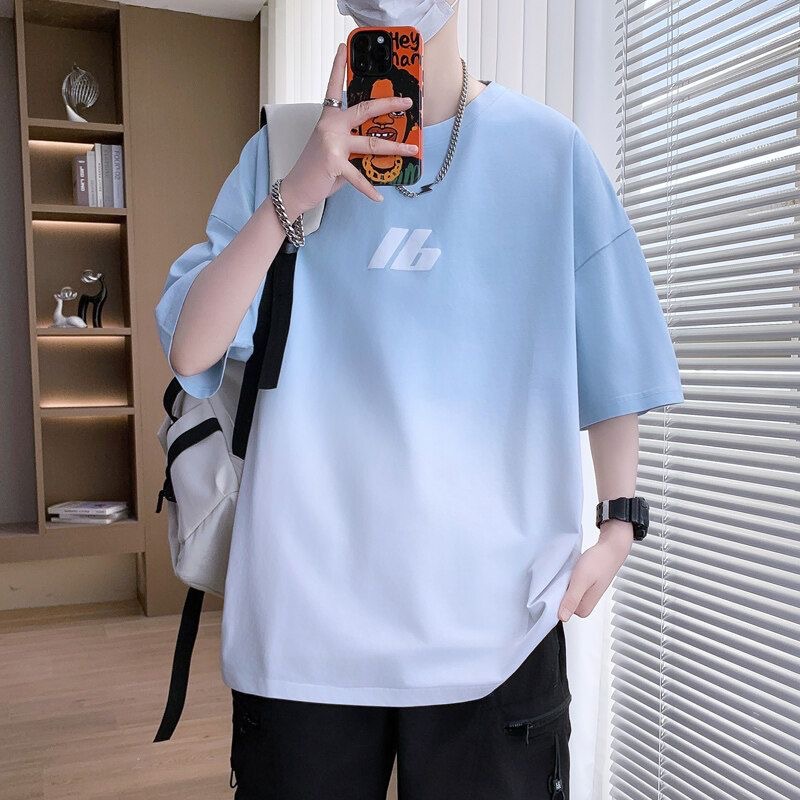漸層寬版短袖T恤青少年款