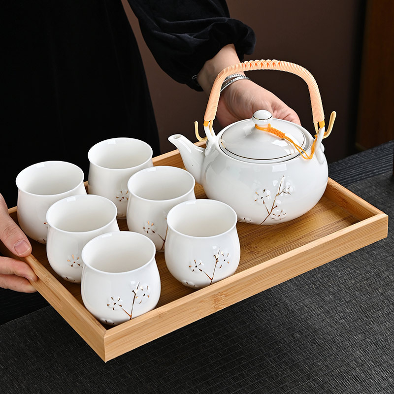 提梁壶陶瓷套装家用过滤网大茶壶欧美茶杯茶具跨境电商一件代发