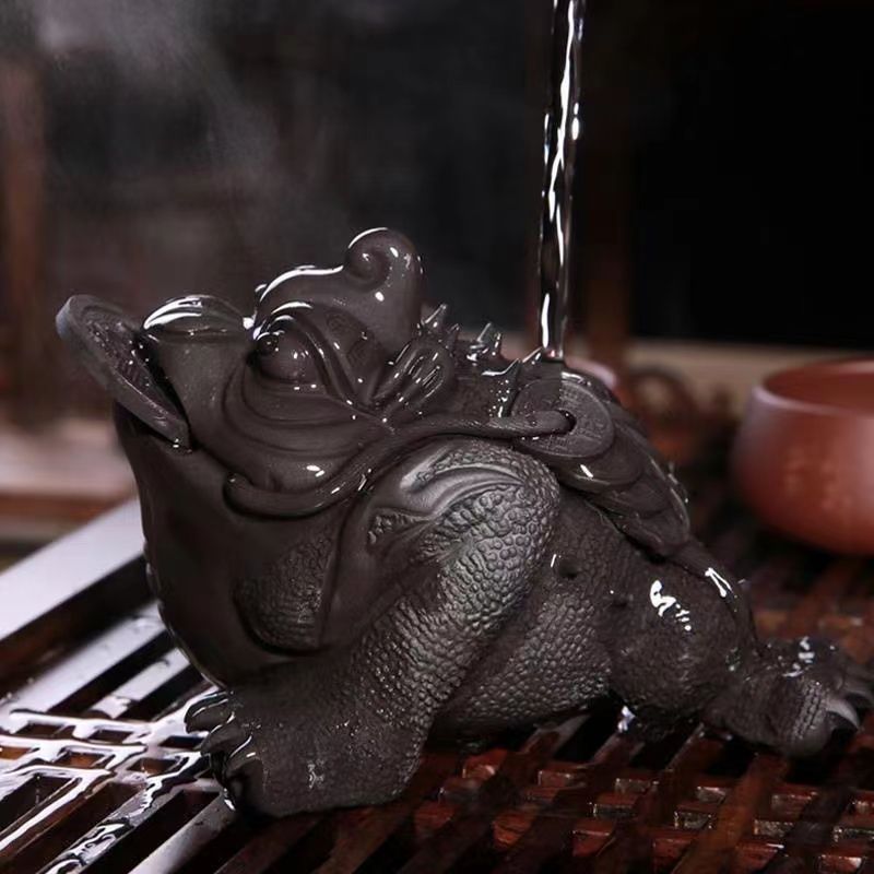 精品紫砂茶宠金蟾摆件可养功夫茶具茶玩茶桌茶台蟾蜍茶艺茶道配件