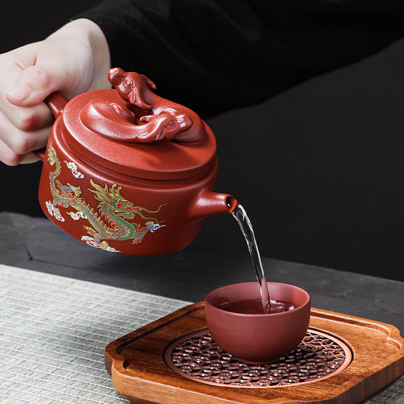 2024新款创意变色牛转乾坤汉瓦壶个性轻奢功夫茶壶紫砂壶礼盒装