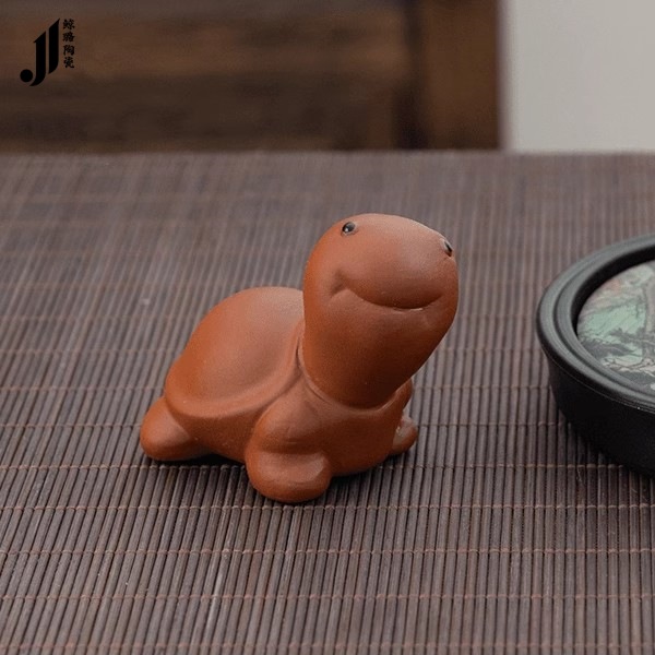 原矿紫砂摆件手工满雕迷你可养茶宠茶道配件可爱招财茶玩茶台装饰