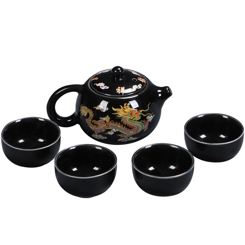 龙凤呈祥茶壶单壶变色紫砂壶开水变色壶西施凤鸣壶功夫茶具抖音