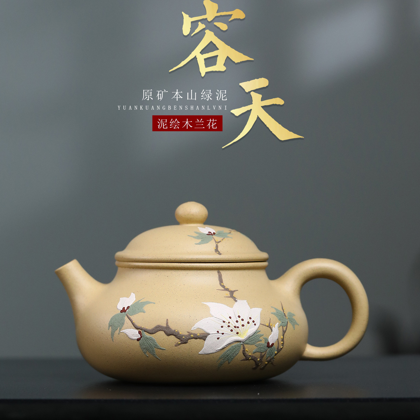 宜兴紫砂壶原矿本山段泥手工泥绘内推球孔茶具泡茶壶容天230cc