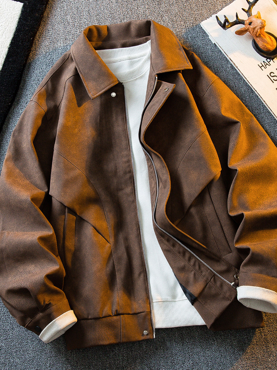 美式 复古 鹿皮絨 外套