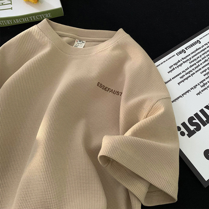 華夫格短袖T恤2024夏