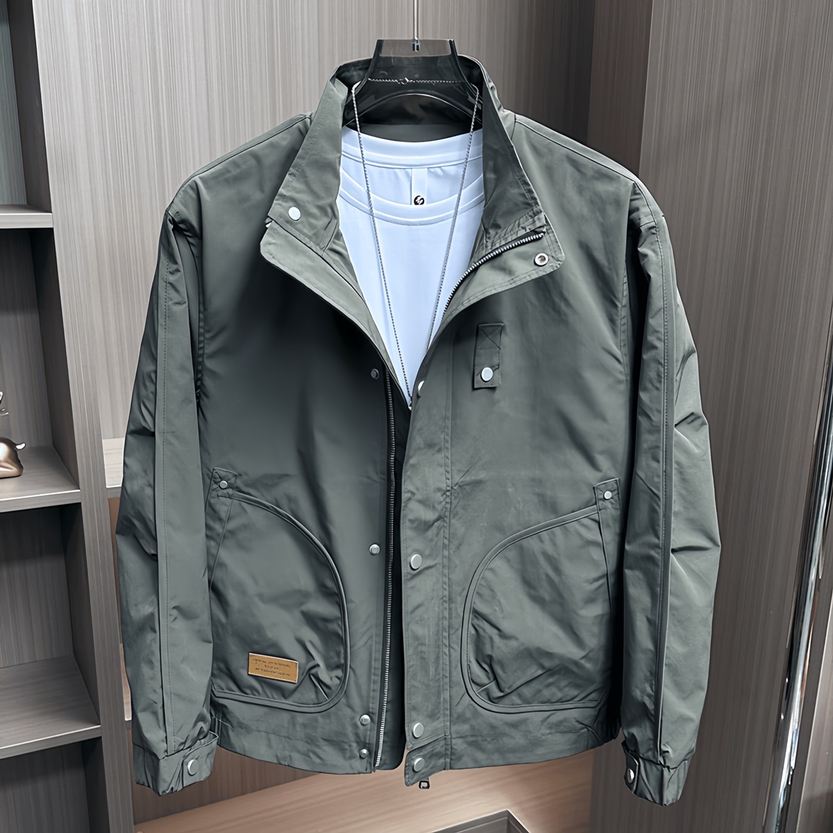 冬季翻領加绒夹克