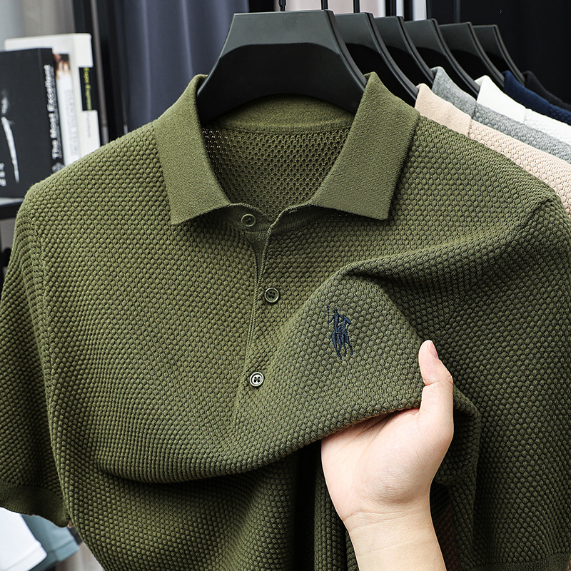 冰絲 polo 短袖男夏