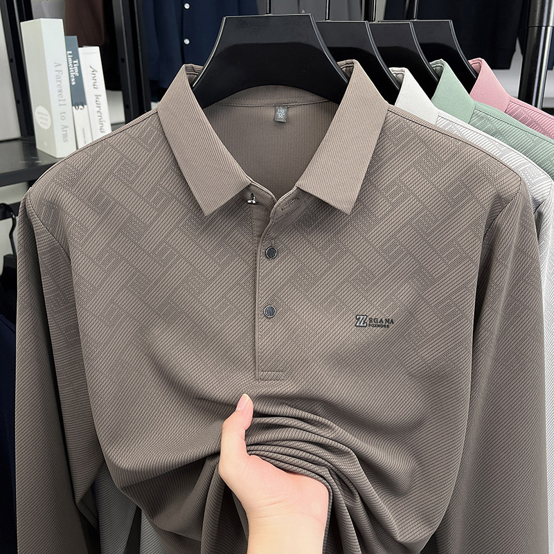 長袖男士Polo衫T恤彈
