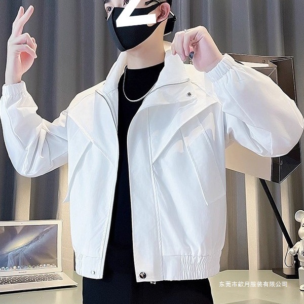 感立領工裝夾克潮男