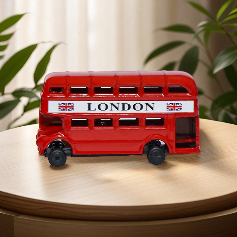 英国旅游纪念品合金双层巴士车桌面小摆件送人小礼品现代文创铁艺