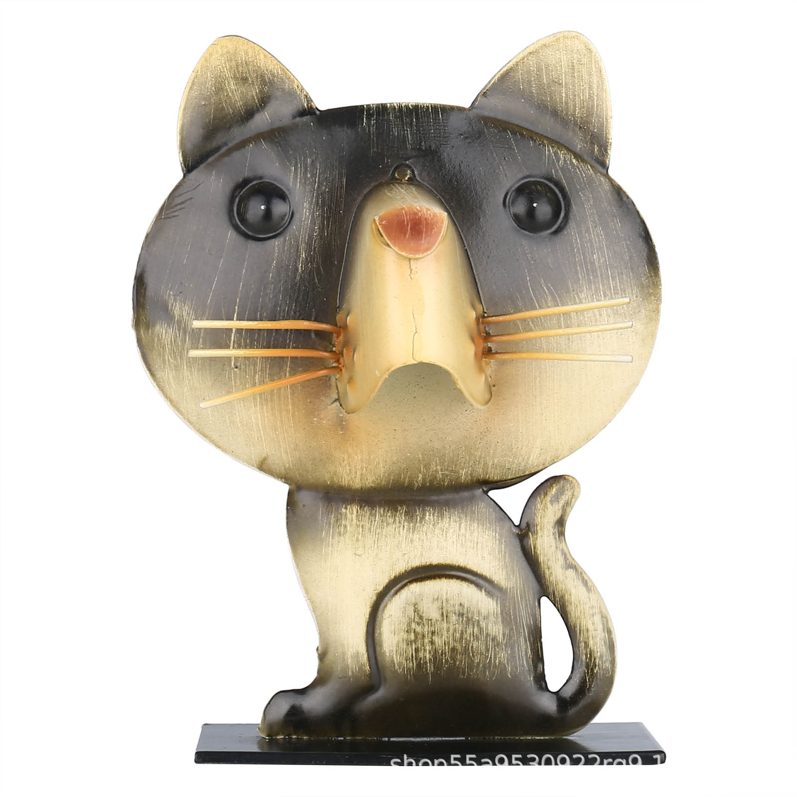 跨境金属猫咪眼镜架卡通铁艺工艺品摆件家居礼品创意创意家居摆件