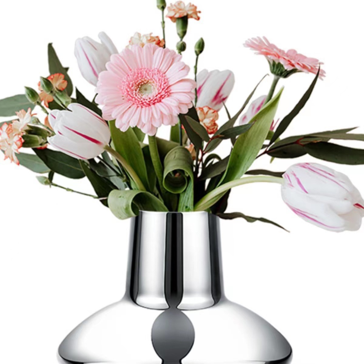 KOMFORTECH侘寂简约花瓶插花客厅餐桌摆件生日乔日礼不锈钢