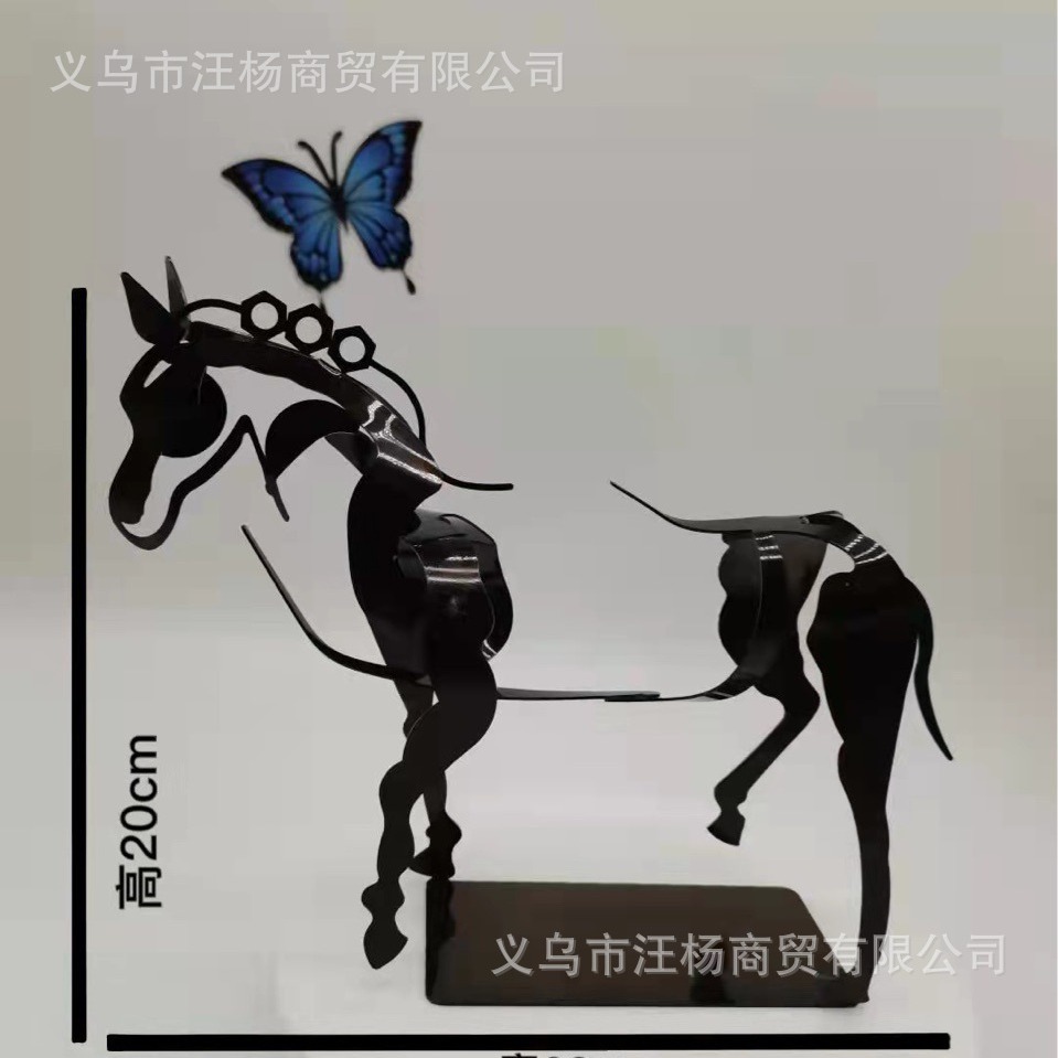 跨境新品阿多尼斯镂空雕塑马HorseSculptureAdonis桌面金属工艺品