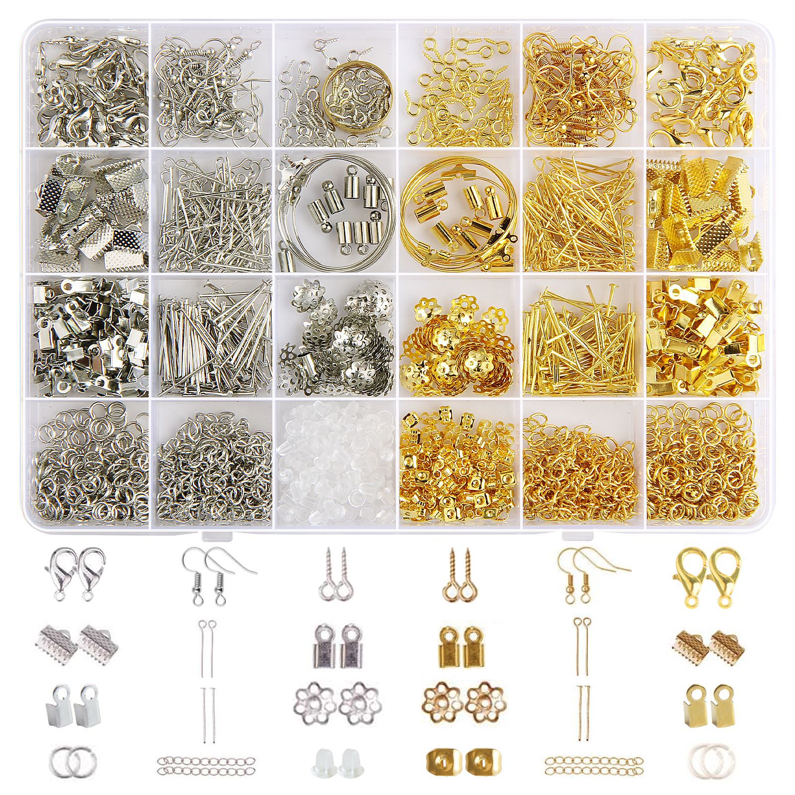 跨境爆款 diy手工制作耳环手链首饰品金属配件材料工具套装自由组