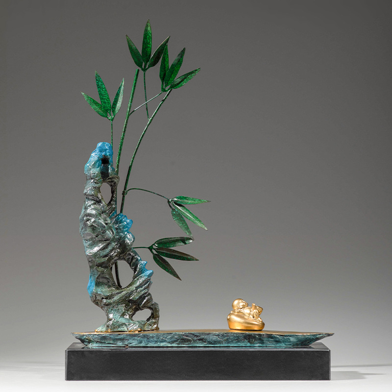 铜金岁月富足竹子黄铜摆件富贵竹开业乔迁新居入伙升职送礼铜装饰