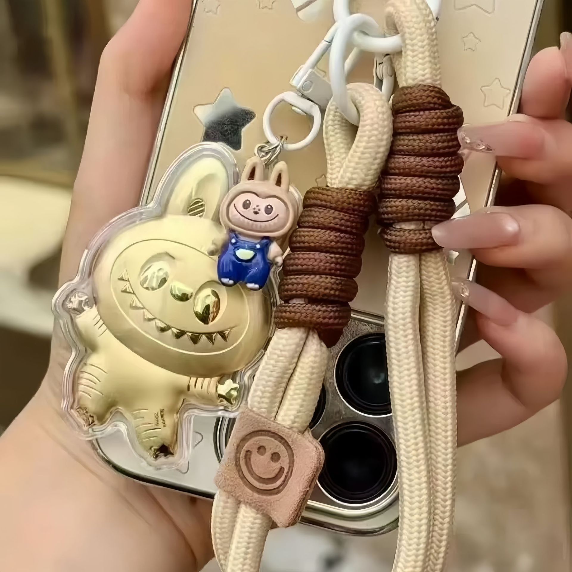 足金999黄金钥匙扣拉布布挂件手机链礼物水贝工艺品商务礼品批发